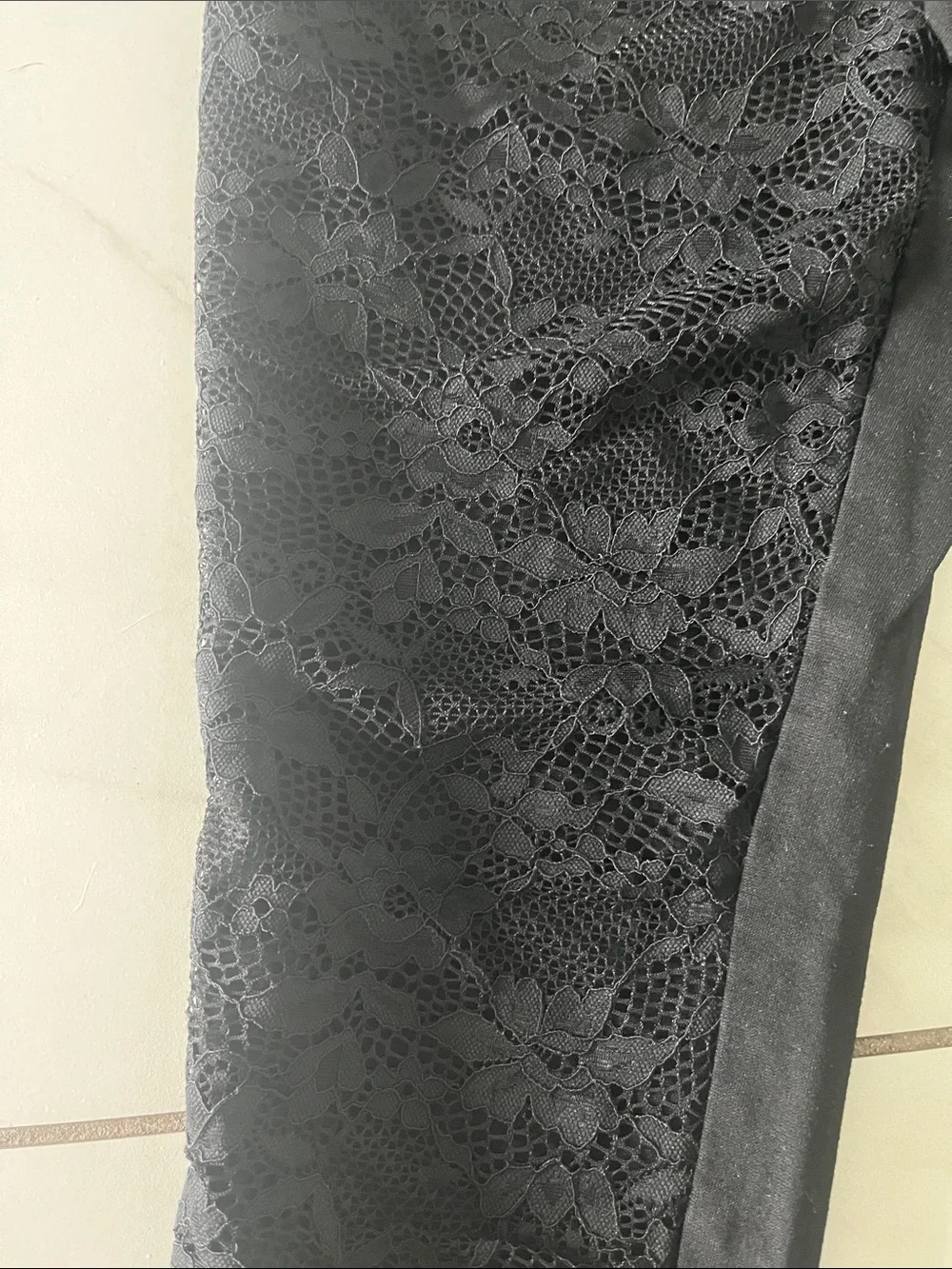 Black Textured Leggings for Women
